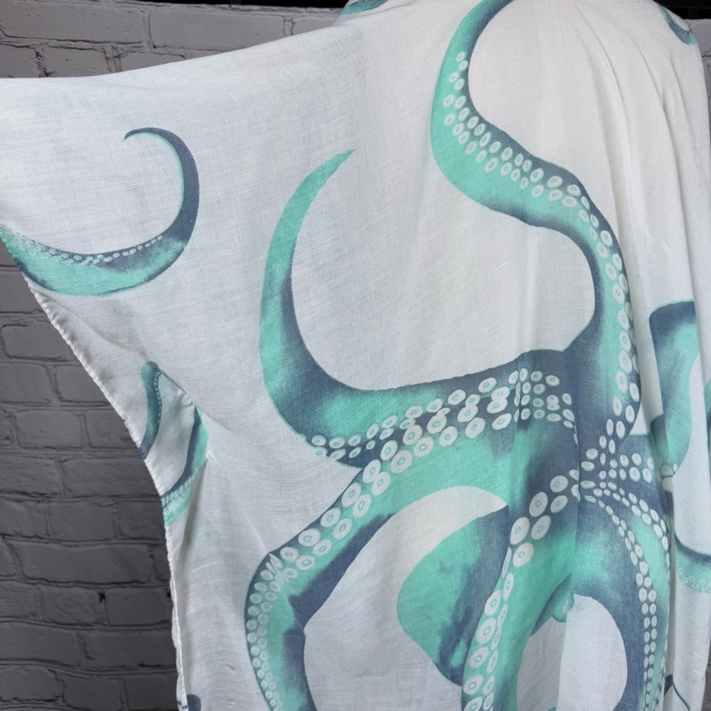 JC Just Classic Octopus Print Kimono Tassels Hem - Picture 5 of 10